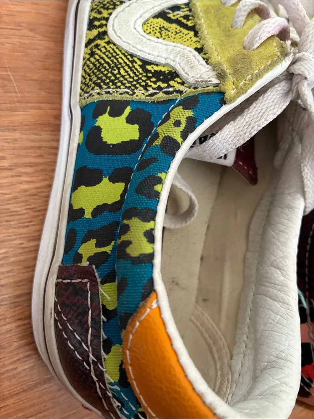 Vans Colorblock Leopard Patchwork Lace-Up Sneakers